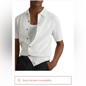 NWT Reiss Bravo Cotton Blend Textured Shirt in White